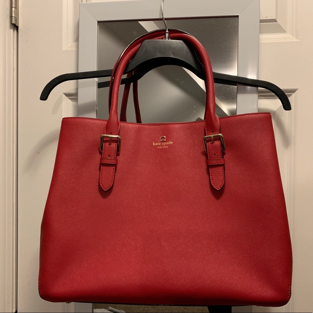 Kate Spade Red Leather Satchel.
